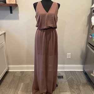 Show me your MuMu, Brown maxi dress with adjustable ties